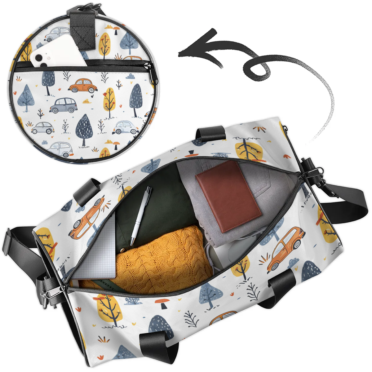 Qzjjjmy Sports Gym Bag for Kids FoldableCartoon Sport Duffel Bag Teen Boys Carry On Sports Travel Bag