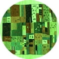 thumbnail image 1 of Ahgly Company Indoor Round Abstract Green Contemporary Area Rugs, 3' Round, 1 of 1
