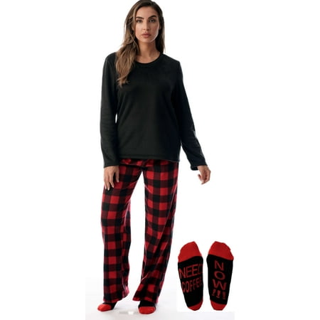 

Just Love Ultra-Soft Women’s Pajama Pant Set - Nightgown with Matching Socks (Buffalo Plaid Red Black 3X)