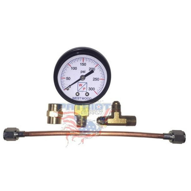 Deluxe Permanent Mount Oil Burner Pressure Gauge Kit 0300 PSI
