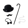 thumbnail image 3 of Sombrero de disfraz de Halloween,Accesorios para hombre Conjunto de accesorios para disfraz de caballero,Sombrero Disfraz Bastón Collar Pajarita Barba,Disfraces de carnaval,accesorios para, 3 of 8