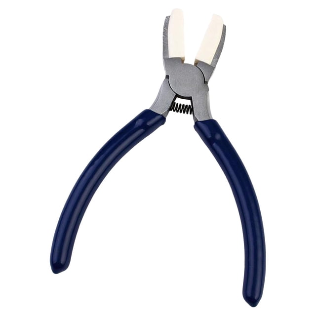 Alicates de punta plana de nailon azul de 13,5 cm, alicates de joyería de acero al carbono, alisador de alambre para proyectos de Hobby, herramientas
