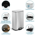 Innovaze 8 gal./30 Liter Rectangular Stainless Steel Stepon Trash Can