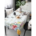 thumbnail image 2 of Easter Plaid Rectangle Tablecloth, Spring Watercolor Bunny Flower Teal Checkered Waterproof & StainResistant Tablecloth, Washable Oil-proof Table Cover for Dining/Party/Wedding/Buffet 54x108 In, 2 of 9