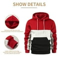 thumbnail image 3 of Outfmvch hoodies for men Pullover Hoodie Sweatshirt Drawstring Hooded Block Hoodie With Pocket womens tops Red, 3 of 5