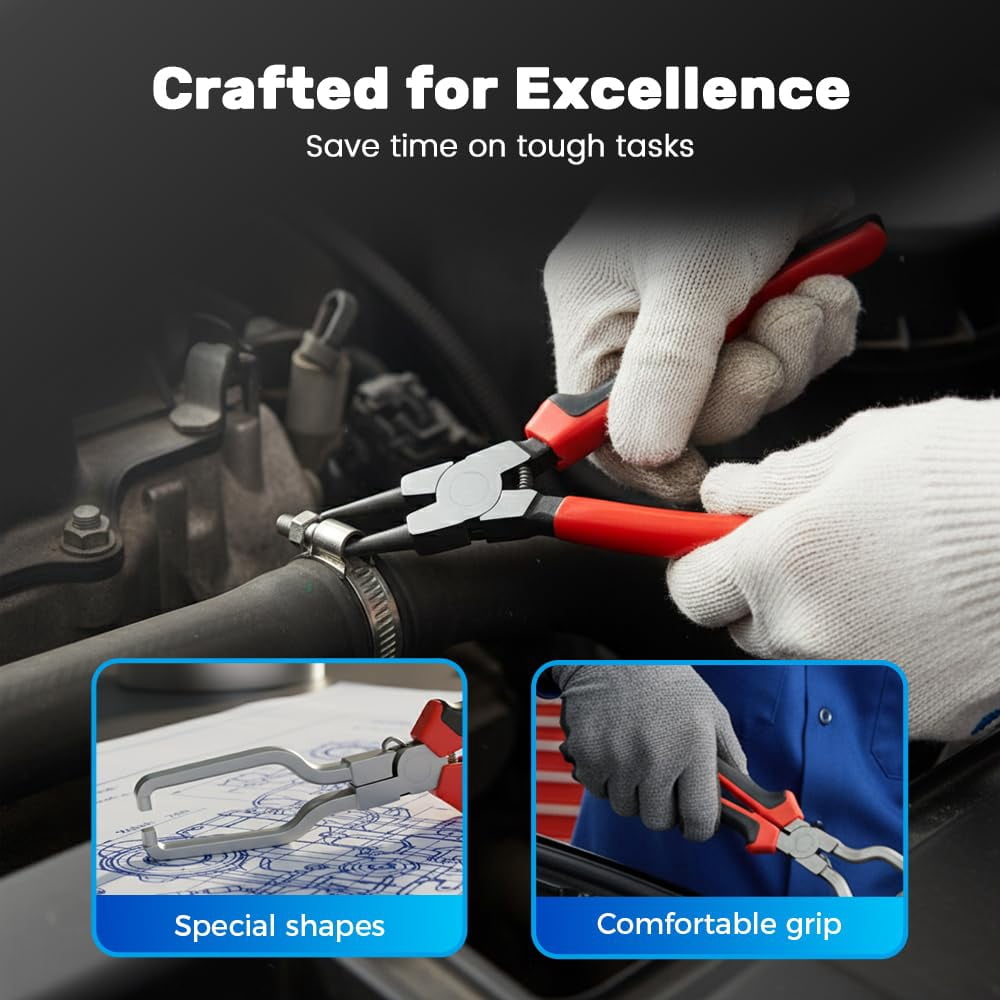Professional Hose Clamp Kit, 2026 New Hose Clamp Pliers Set, Fuel Filter Caliper, Disconnecting Pliers,Crimping Plier,Cutting Plier,Wire Strippers for Electrical Repairs,Auto Maintenance