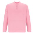 thumbnail image 4 of PEASKJP Men New Sweatshirt Stand Casual Button Solid Color Men Sweatshirt Top(Pink,M), 4 of 5