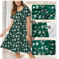 thumbnail image 6 of JuneFish Women's Summer Casual Short Sleeve Dressy Dresses Empire Waist Knee Length Dress with Pockets, 6 of 8