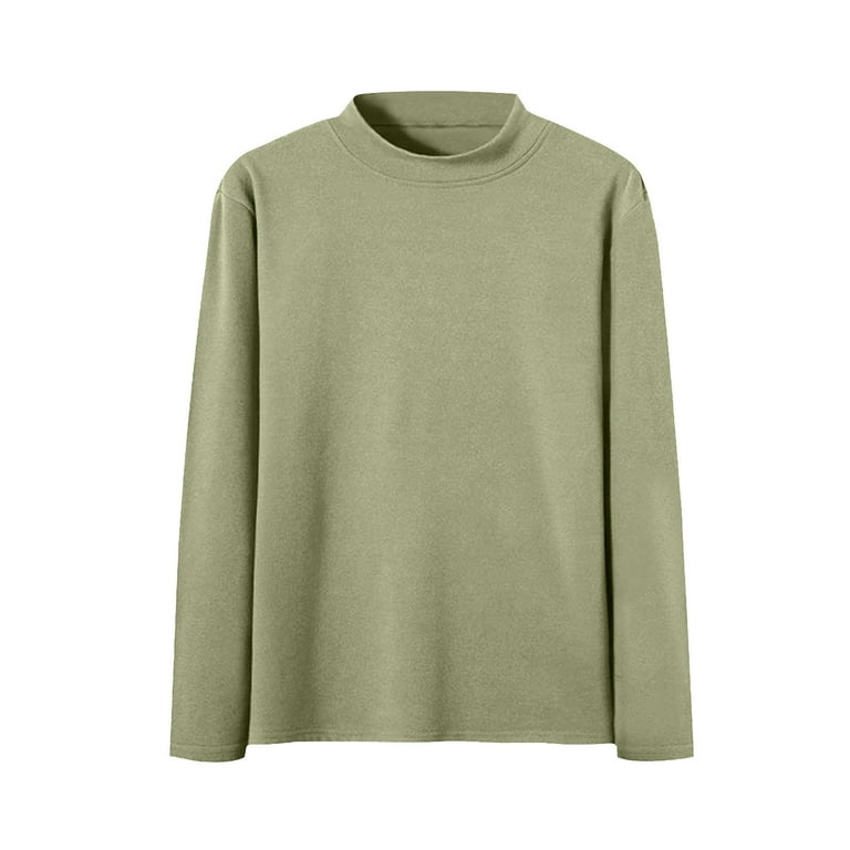 zejinsd Mock Neck Sweatshirt for Men's Winter Solid Color