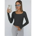 thumbnail image 4 of Long Sleeve Shirts for Women Scoop Neck Baselayer Casual Tops for Lady, 4 of 6