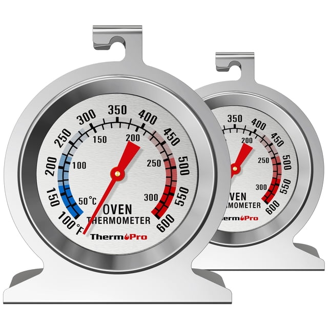 Termómetro para horno ThermoPro, paquete de 2 unidades, 50 a 300 °C y 100 a 600 °F, inoxidable