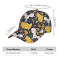thumbnail image 2 of Balery Mouse Cheese Gorra de béisbol de tamaño ajustable para correr, entrenar y actividades al aire libre. Gorra de papá para todas las estaciones., 2 of 6