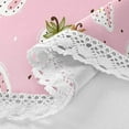 thumbnail image 4 of SKYSONIC Cute Strawberries Round Tablecloth 60inch Indoor Wrinkle Free, Pink White Circular Lace Table Cover Washable for Kitchen Party BBQ Dining Decor, 4 of 7