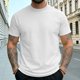 thumbnail image 1 of Tops para hombre, blusas y camisas de cuello redondo y manga corta para hombre, camisetas deportivas de secado rápido de color liso, de moda, de manga corta, ajustadas, informales., 1 of 5