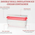 thumbnail image 4 of Ice Cream Containers - - Reusable Freezer Storage for Homemade Ice Cream Tub for Sorbet, Frozen Yogurt - Flexible Silicone Lids, Stackable （1pc), 4 of 5