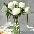 thumbnail image 4 of fastboy 10pcs Artificial Rose Flower Simulation Floral Decor Home Office Wedding Cloth artificial Flower, White, 4 of 4