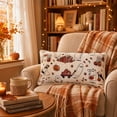 thumbnail image 6 of Halloween Ghost Lumbar Throw Pillow, Farmhouse Cute Ghost Pumpkin Rectangular Cushion with Fringe, Vintage Fall Decorative Pillow, for Sofa, Couch, Home Decor, 6 of 7