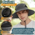 thumbnail image 6 of Women's/Men's Sun Hat, UPF50+ Wide Brim Bucket Hat Waterproof for Garden Beach Park Safari Travel/Dark Gray, 6 of 9