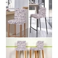 thumbnail image 5 of Purple Spring Floral Bar Stool Covers Set of 2, Summer Botanical Farmhouse Stretch Washable Bar Chair Covers with Backs, Removable Pub Counter Height Chair Cover for Kitchen Dining Room Cafe, 5 of 7