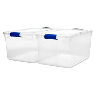 Hefty Medium 16.5-Gallons (66-Quart) Clear Base with White Lid Tote with  Latching Lid in the Plastic Storage Containers department at