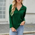 thumbnail image 2 of aidice Tops for Women Casual Lapel V Neck Long Sleeve Tee Shirts Fitting Texture Comfy Fall Shirts, 2 of 8