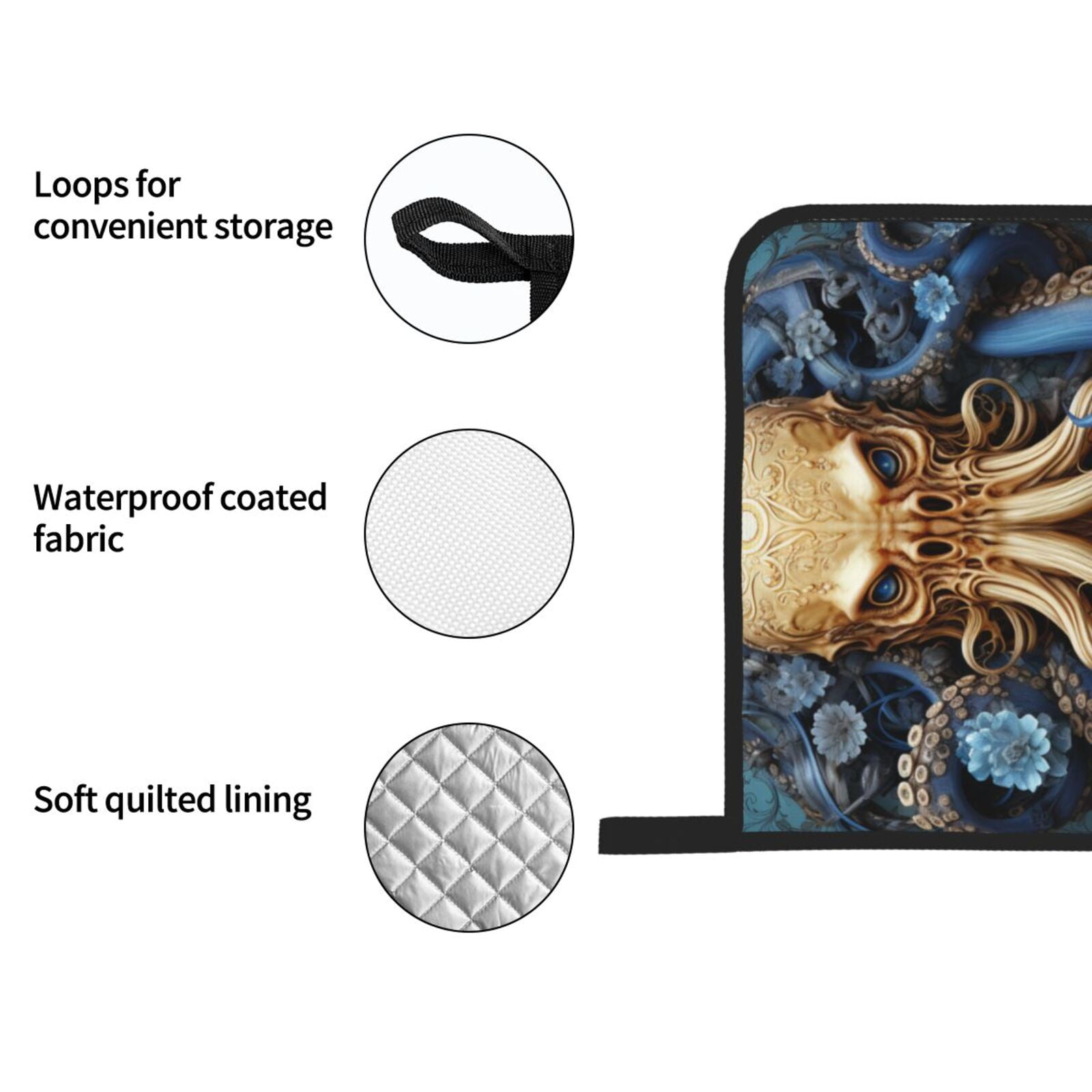 Octopus Kraken Monster Art Vintage 4Pcs Oven Mitts and Pot Holders Sets Oven Kitchen Gloves Hot Pads for Cooking BBQ Baking Grilling