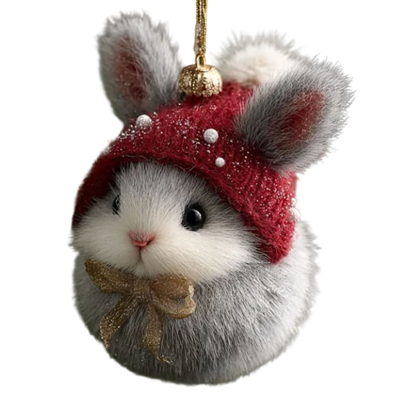 Forest Animal Ornaments ,Cozy Forest Christmas Ornaments, 2025 Animal Decoration, Woodland Creature Figurine, Acrylic Hanging Ornament Rustic Nature-Themed Home Decor(Rabbit)