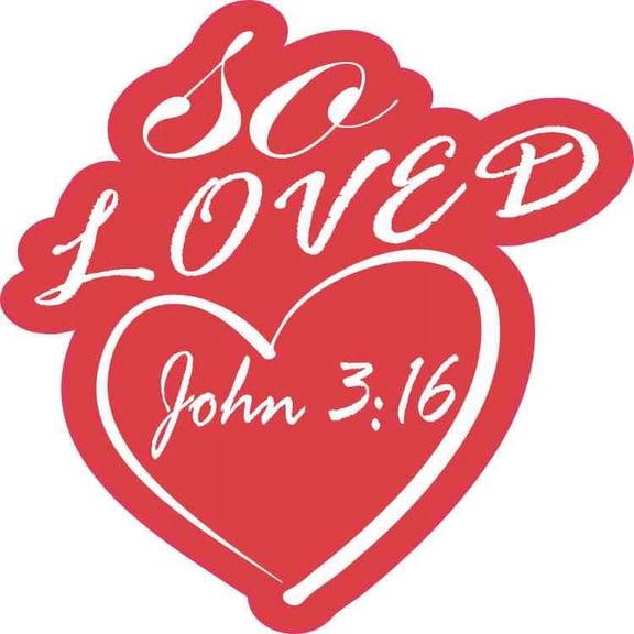 5in x 5in So Loved John 3:16 Sticker
