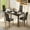 Black, variant on Lofka Glass Dining Table Set for 4, Dining Room Sets with 4 Back Support Chairs for Dinner, Black