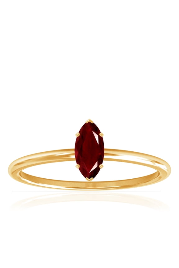 July Birthstone - Dainty Marquise Four Prong Ruby Solitaire Ring (Grade - AAA | 0.70cts.)