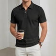 thumbnail image 2 of DIOAZUD Men's Collar Shirts Lightweight Breathable Quarter Zip up Short Sleeve Shirt Solid Color Summer Causal T-Shirts, 2 of 4
