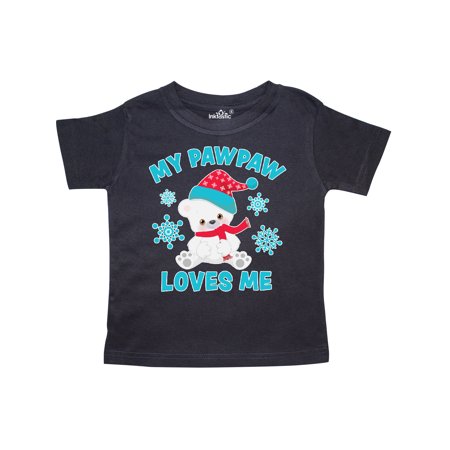 

Inktastic Polar Bear My Pawpaw Loves Me in Santa Hat with Snowflakes Gift Toddler Boy or Toddler Girl T-Shirt