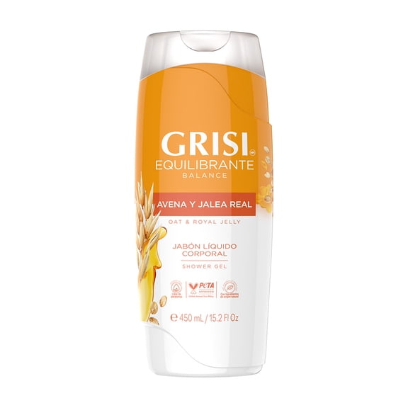 Jabón líquido corporal Grisi avena con jalea real equilibrante 450 ml