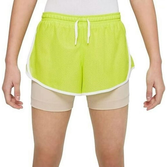 Nike Girls' Dri-FIT Tempo 2-in-1 Training Shorts (Atomic Green) Size XL