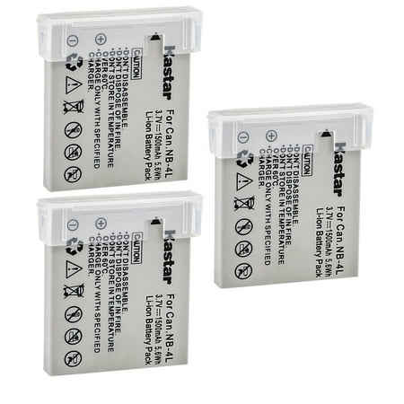 Image of Kastar 3-Pack NB-4L Battery Replacement for Canon Digital IXUS Wireless Digital IXUS 30 Digital IXUS 40 Digital IXUS 50 Digital IXUS 55 Digital IXUS 60 Digital IXUS 65 Digital IXUS 70 Camera