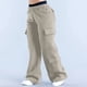 thumbnail image 4 of Pantalones Deportivos de Mujer, Estilo Cargo, de Pierna , Holgados, Ideales para Otoño, para el Trabajo y para Viajar. Caqui XS, 4 of 8