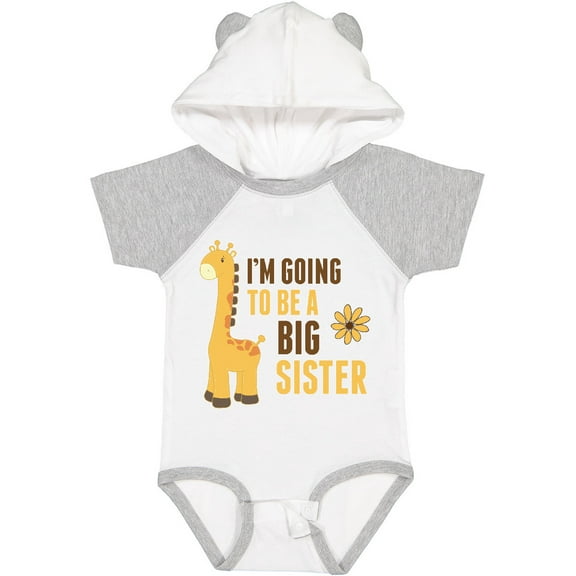Inktastic I'm Going to Be a Big Sister Giraffe Girls Baby Bodysuit