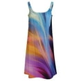 thumbnail image 5 of Color Vortex Tie Dyeing Womens Summer Dresses Casual Sleeveless Tshirt Sundresses Vacation Beach Cover Up Dress, 5 of 8