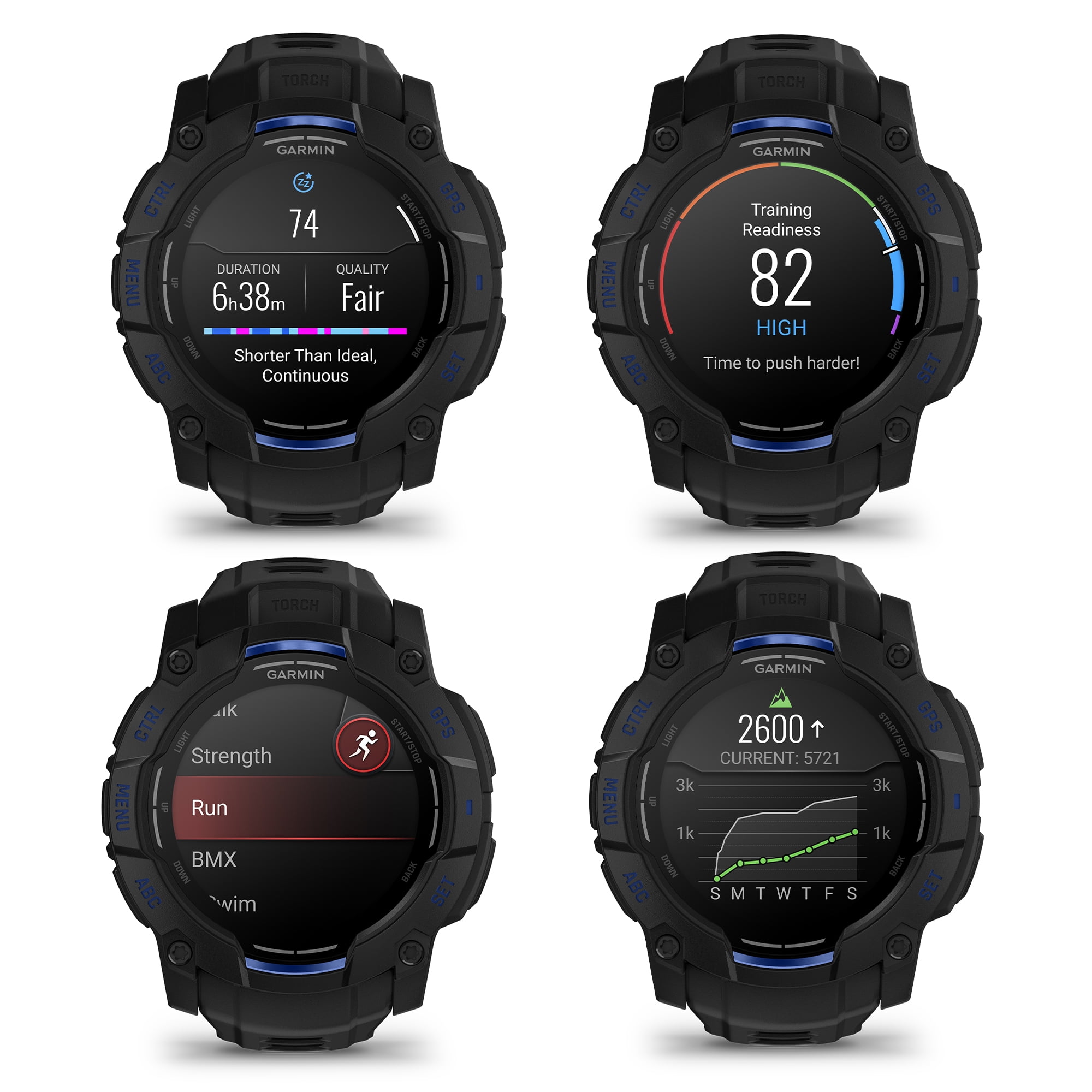 Garmin Instinct 3 Rugged GPS Smartwatch – 50mm AMOLED, Multi-Band GPS, Built-In Flashlight – Supernova Collection Watch Bundle