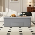 thumbnail image 4 of Costway 43 Inches Folding Storage Ottoman Bench with Side Pocket Storage Chest Dark Gray, 4 of 10