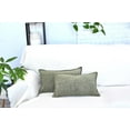 thumbnail image 2 of Textured Chenille Lumbar Pillow Covers Pack of 2 Olive Green 12x20 inches , Solid Cushion Cases For Sofa Accent Chair Couch, Rectangular Small Pillowcases, 2 of 8