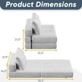 thumbnail image 7 of Homall Futon Sofa Bed Convertible Sleeper Chair Floor Couch with High Resilience Memory Foam Lazy Sofa for Living Room/Bedroom,White, 7 of 7