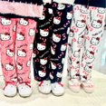 thumbnail image 2 of Sanrio Hello Kitty Flannel Pajamas Black WomenS Warm Woolen Cartoon Casual Home Pants In Autumn Winter Fashion Trousers Gifts, 2 of 22