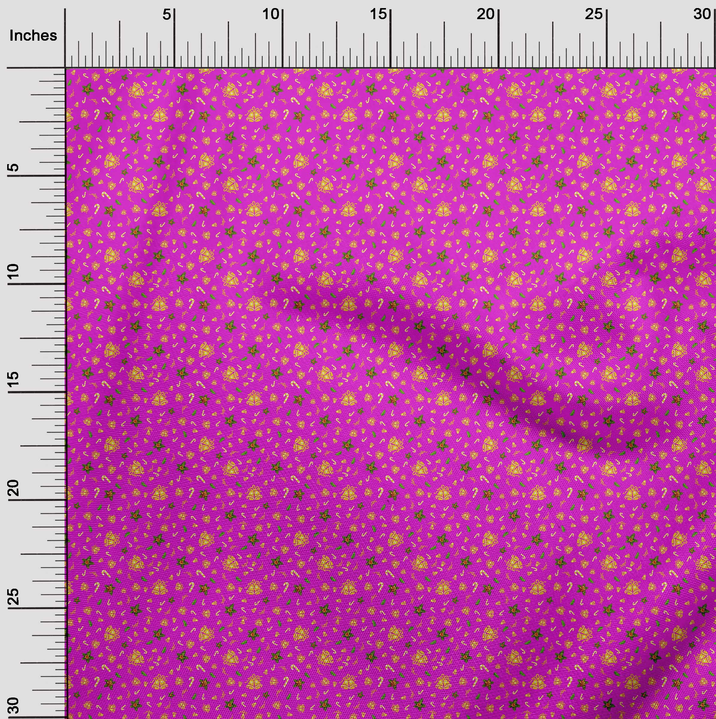 oneOone Rayon Fuschia Pink Fabric Christmas Diy Clothing Quilting Fabric Print Fabric By Yard 56 Inch Wide