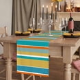 thumbnail image 2 of Table Runners 90 Inches Long Dress Scarves, Blue Teal Orange Striped Farmhouse Coffee/Dining/Kitchen Table Runner for Living Room, Farmhouse Stripe 13x90 Inch, 2 of 9