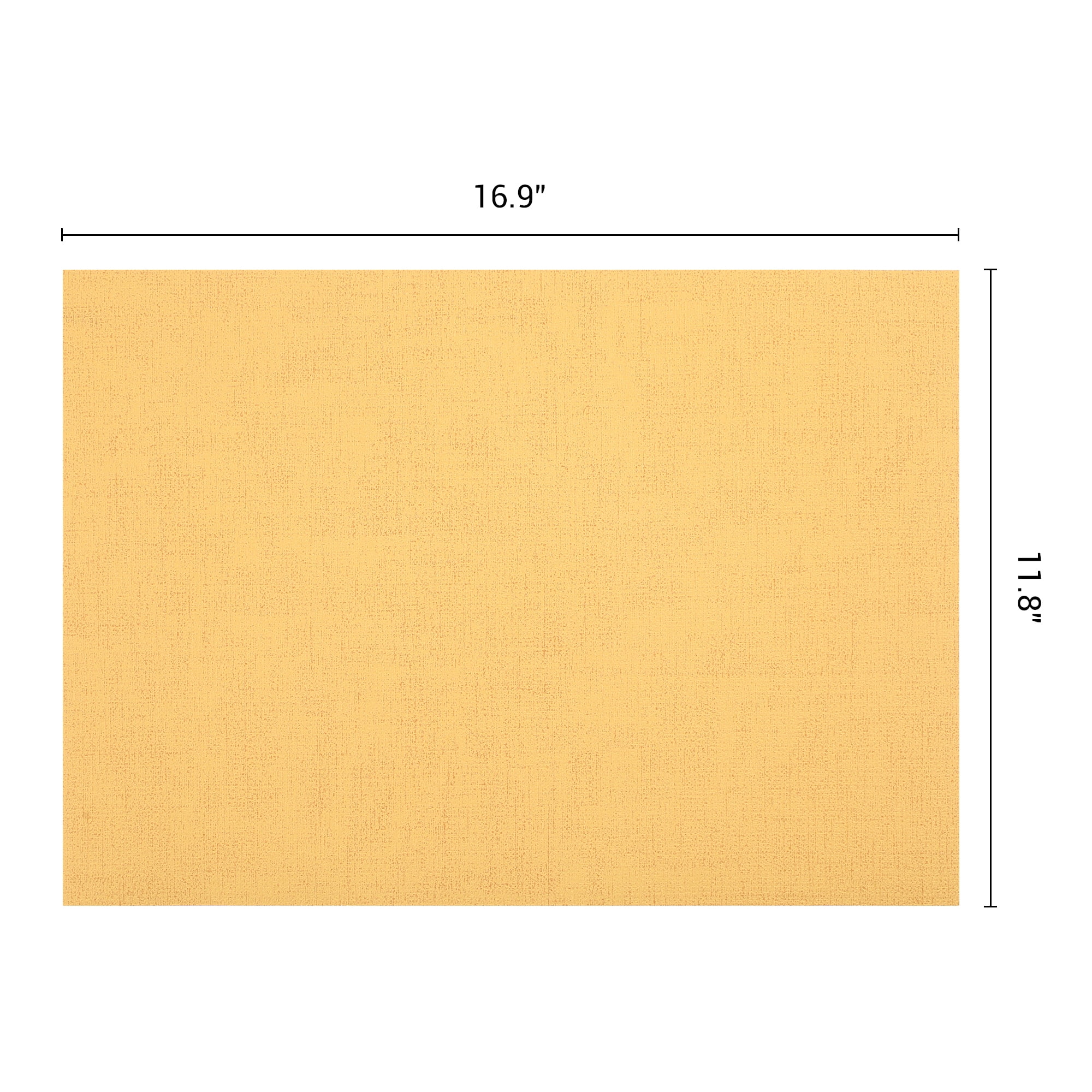 Unique Bargains 6pcs Stylish Faux Leather Placemats Lemon Yellow 16.9"x11.8"