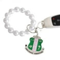 thumbnail image 3 of AKA Alpha Kappa Alpha Inspired White Pearl Shield Keychain, 3 of 3