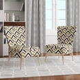 thumbnail image 4 of Designart "Gold Black And White Triangle" Upholstered Mid-Century Accent Chair - Arm Chair, 4 of 5