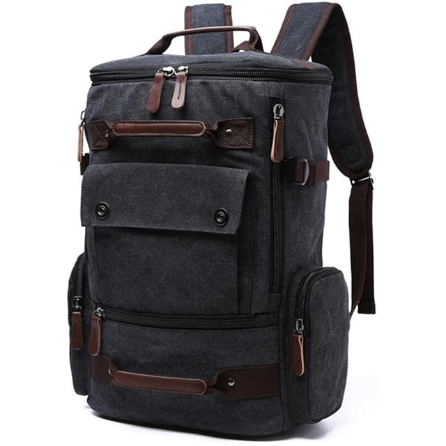 Men Canvas Backpack Fashion Travel Backpack School Rucksack Hiking Daypack