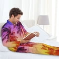 thumbnail image 6 of Naloa Palm Trees at Sunset Men’s Pajamas Set - Long Sleeve Button Down Sleep Shirt and Pajama Bottoms Sleepwear Set-XX-Large, 6 of 7